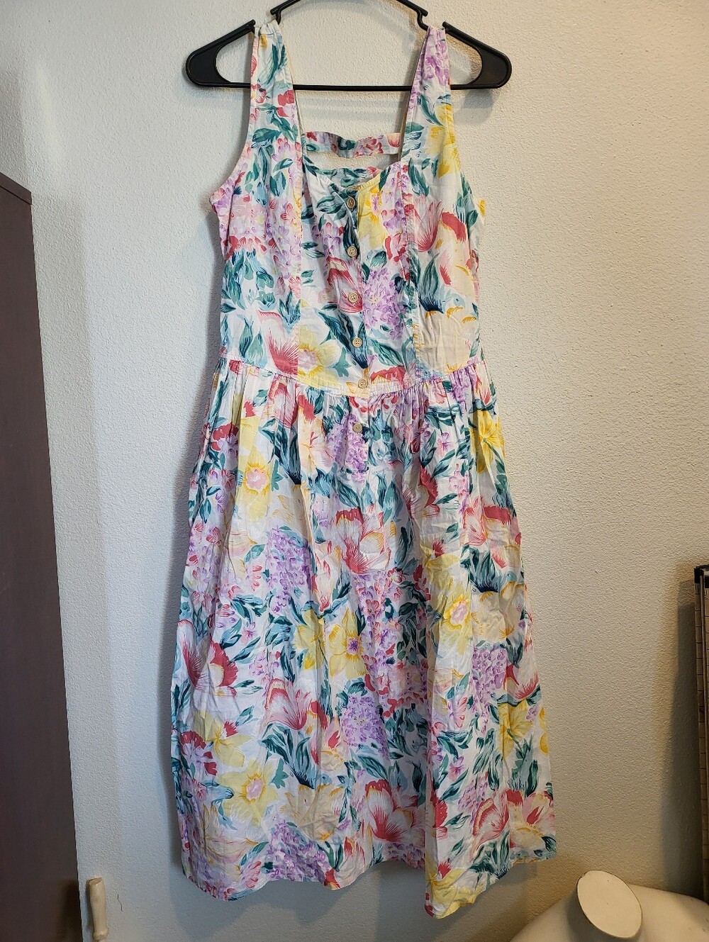 Vintage Floral Sun Dress By Honors Intimates Women's Size M Medium 80s 90s